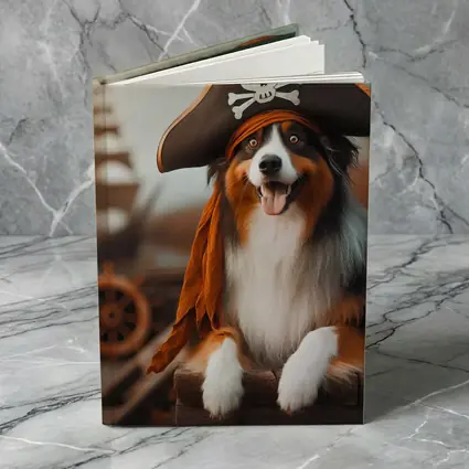 Australian Shepherd Pirate Hat Ship Background