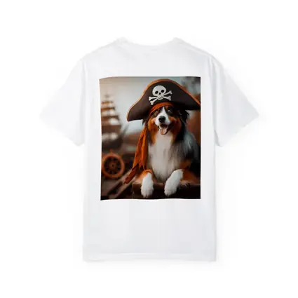 Australian Shepherd Pirate Hat Ship Background