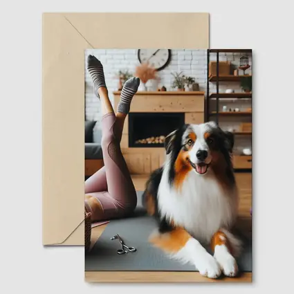 Australian Shepherd Dog Yoga Home Interior