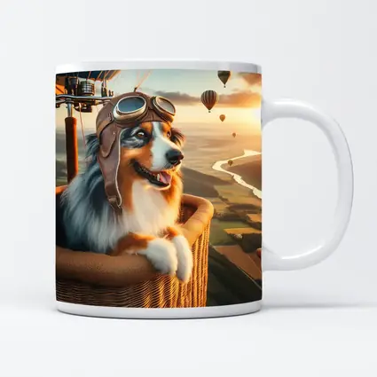 Australian Shepherd Pilot Hot Air Balloon