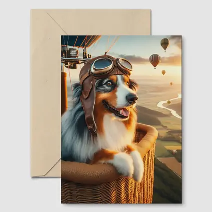 Australian Shepherd Pilot Hot Air Balloon