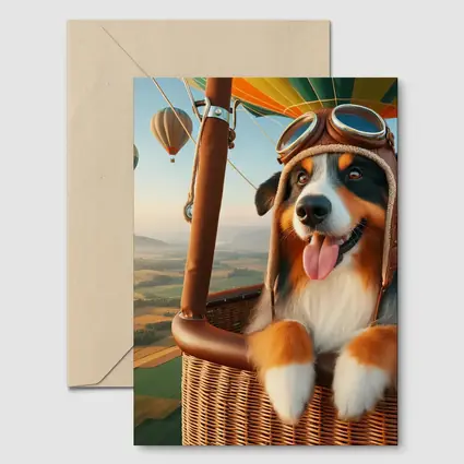 Australian Shepherd Pilot Hot Air Balloon