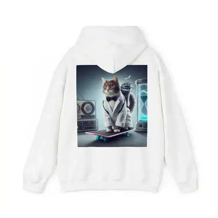 Scientist Cat On Skateboard Time Travel