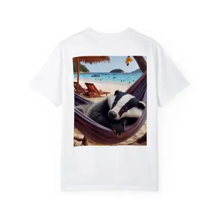 Badger Relaxing in Hammock Beach Scene