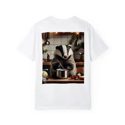 Badger Cooking in Cozy Kitchen Scene
