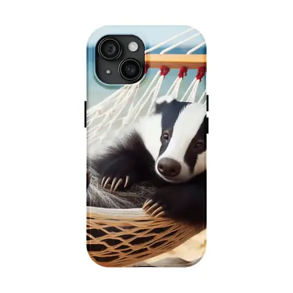 Badger Relaxing in Hammock Beach Scene