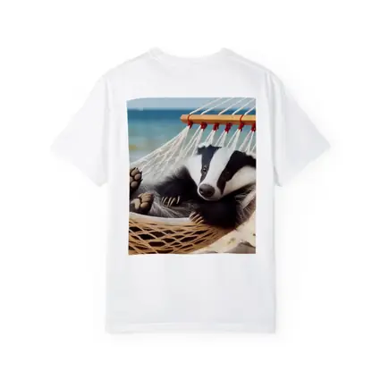 Badger Relaxing in Hammock Beach Scene