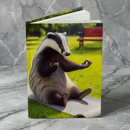 Badger Doing Yoga In Sunny Park