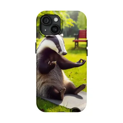 Badger Doing Yoga In Sunny Park