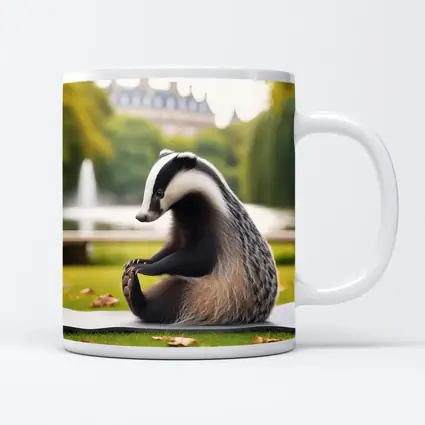Badger Doing Yoga In Park
