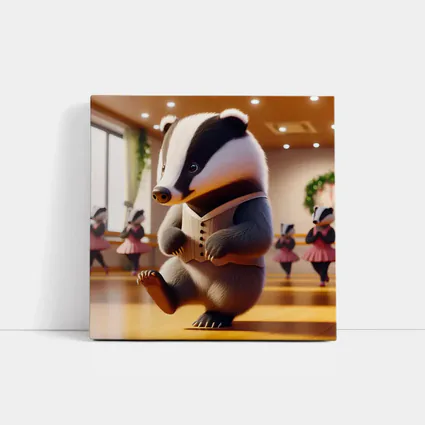Dancing Badger In Ballet Studio Art