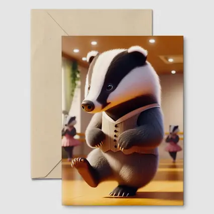 Dancing Badger In Ballet Studio Art