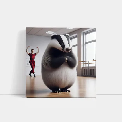 Dancing Badger In Ballet Studio Art