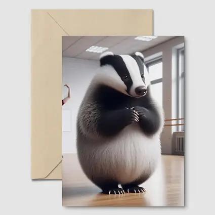 Dancing Badger In Ballet Studio Art