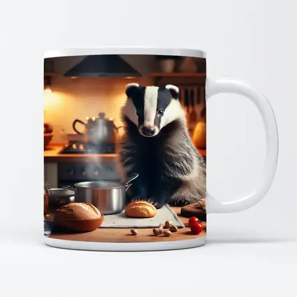 Badger Cooking In Cozy Kitchen Setting