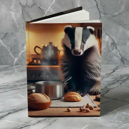 Badger Cooking In Cozy Kitchen Setting