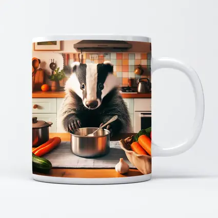 Badger Cooking In Cozy Kitchen