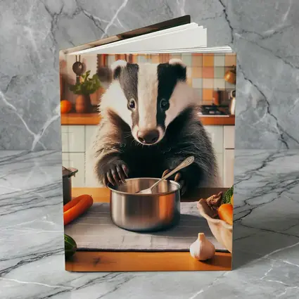 Badger Cooking In Cozy Kitchen