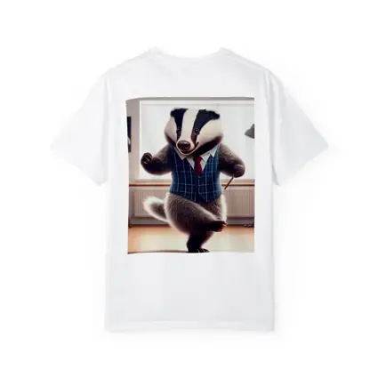 Dancing Badger In Blue Plaid Waistcoat