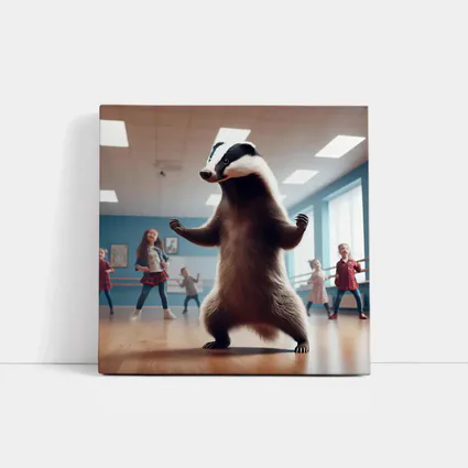 Badger Dancing With Kids In Studio
