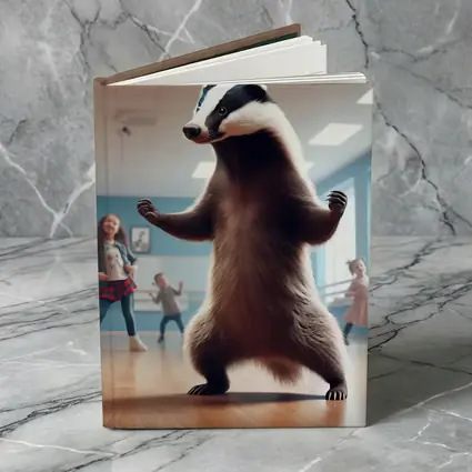 Badger Dancing With Kids In Studio