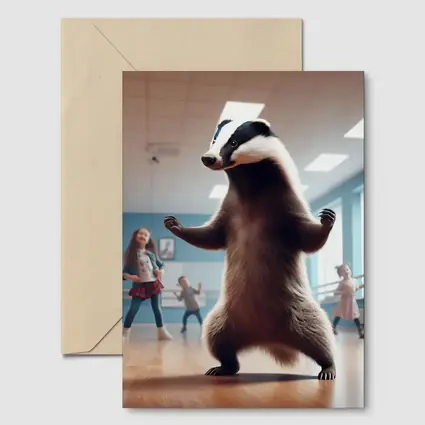 Badger Dancing With Kids In Studio