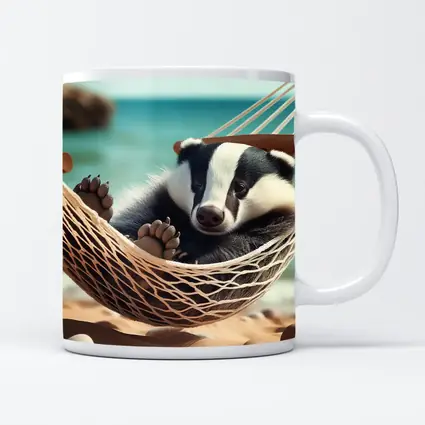 Baby Badger Relaxing In Beach Hammock