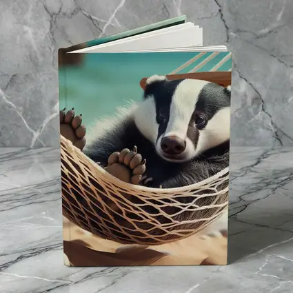 Baby Badger Relaxing In Beach Hammock