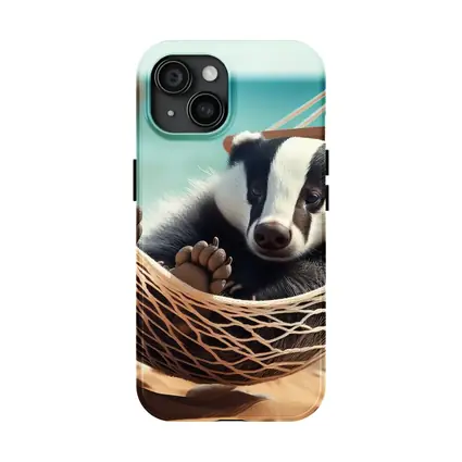 Baby Badger Relaxing In Beach Hammock