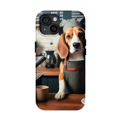 Beagle Barista Dog Coffee Shop Art