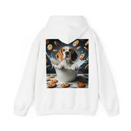 Beagle Dog Sitting in Milk Cookies