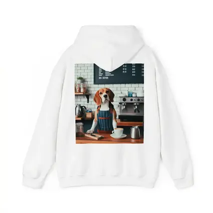 Beagle Barista Dog In Coffee Shop