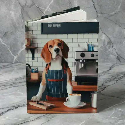 Beagle Barista Dog In Coffee Shop
