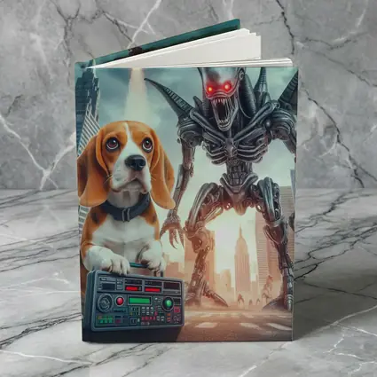 Beagle Puppy Giant Robot Alien City
