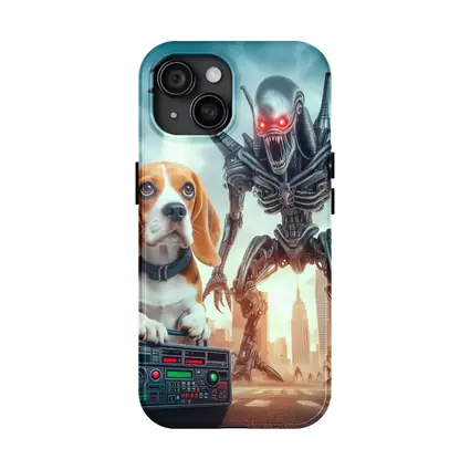 Beagle Puppy Giant Robot Alien City