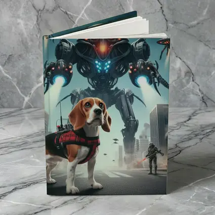 Beagle Dog Sci-Fi City Robot Invasion