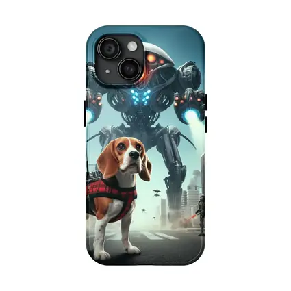 Beagle Dog Sci-Fi City Robot Invasion