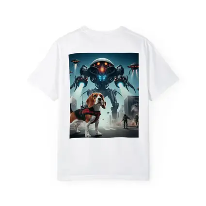 Beagle Dog Sci-Fi City Robot Invasion