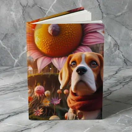Beagle Dog Fantasy Floral Whimsical World