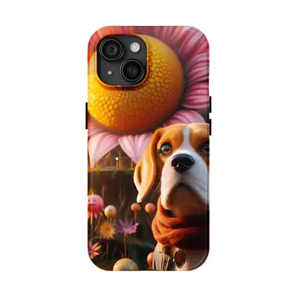 Beagle Dog Fantasy Floral Whimsical World