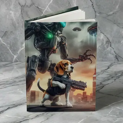 Beagle Dog Robot Invasion Futuristic City