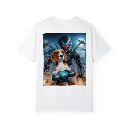 Beagle Dog Gaming Alien City Night Scene