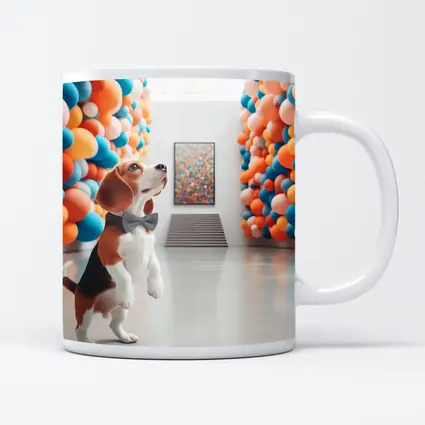 Beagle Dog Standing in Colorful Balloon Gallery