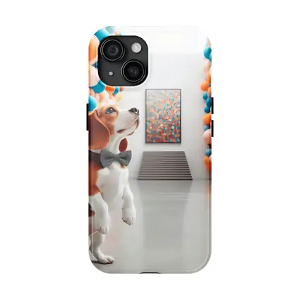 Beagle Dog Standing in Colorful Balloon Gallery