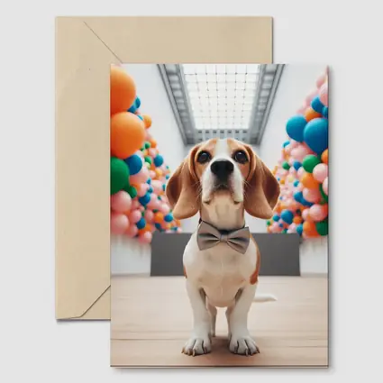 Beagle Dog Bow Tie Colorful Balloons Gallery