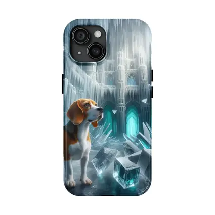 Beagle Dog In Icy Crystal Cave Fantasy