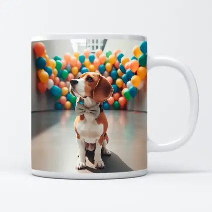 Beagle Dog Bow Tie Colorful Balloons Gallery