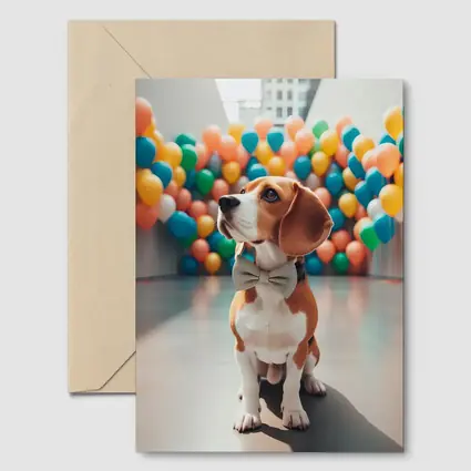 Beagle Dog Bow Tie Colorful Balloons Gallery