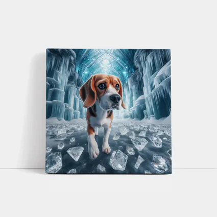 Beagle Puppy Walking Through Ice Crystal Palace