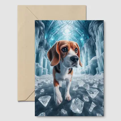 Beagle Puppy Walking Through Ice Crystal Palace